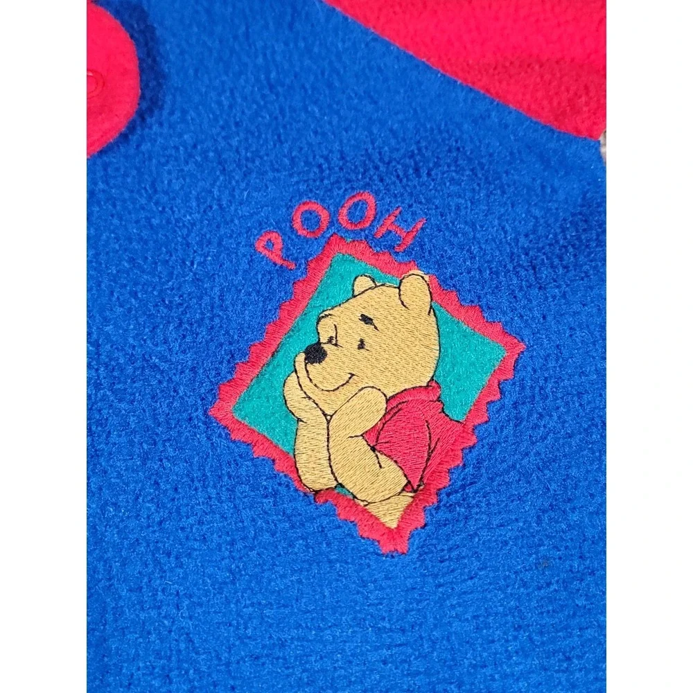 Vintage Winnie The Pooh Sleeper Footed Pajama Full Zip 18 Months Blue 90s Disney